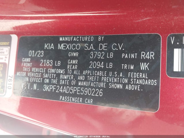 KIA Forte Lxs 2023 3KPF24AD5PE590226 Image 9