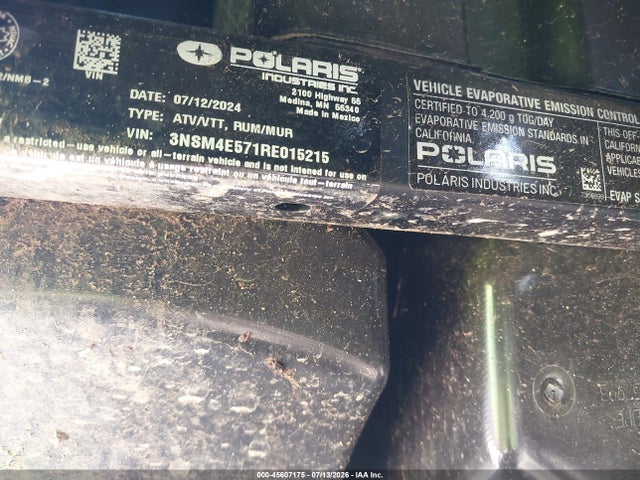 Продаж на аукціоні авто 2024 Polaris Ranger Crew Sp 570 Premium, vin: 3NSM4E571RE015215, номер лоту: 45607175