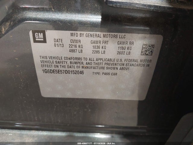 Продажа на аукционе авто 2013 Cadillac Cts Luxury, vin: 1G6DE5E57D0152046, номер лота: 45607177