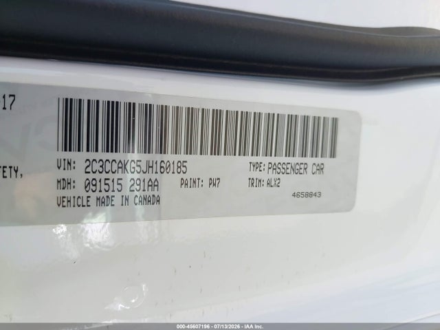 45607196 :رقم المزاد ، 2C3CCAKG5JH160185 vin ، 2018 Chrysler 300 Limited Awd مزاد بيع