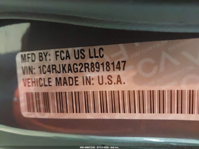 45607238 :رقم المزاد ، 1C4RJKAG2R8918147 vin ، 2024 Jeep Grand Cherokee L Altitude 4x4 مزاد بيع