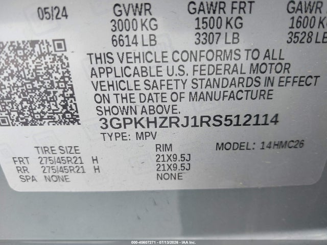 3GPKHZRJ1RS512114 Honda Prologue Elite