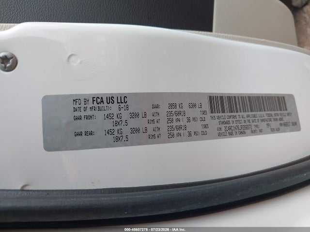 Продажа на аукционе авто 2018 Chrysler Pacifica Hybrid Limited, vin: 2C4RC1N76JR356972, номер лота: 45607275