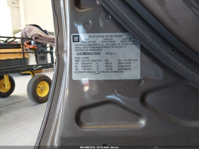 Auction sale of the 2010 Buick Enclave 1xl, vin: 5GALRBED0AJ126401, lot number: 45607319