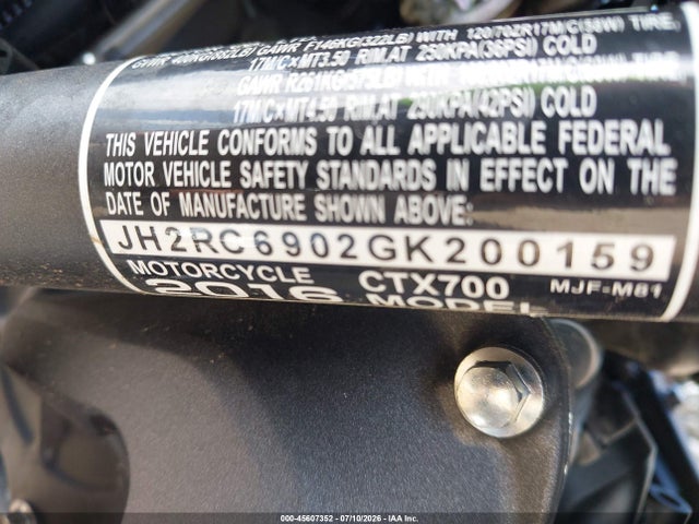 JH2RC6902GK200159 Honda CTX700