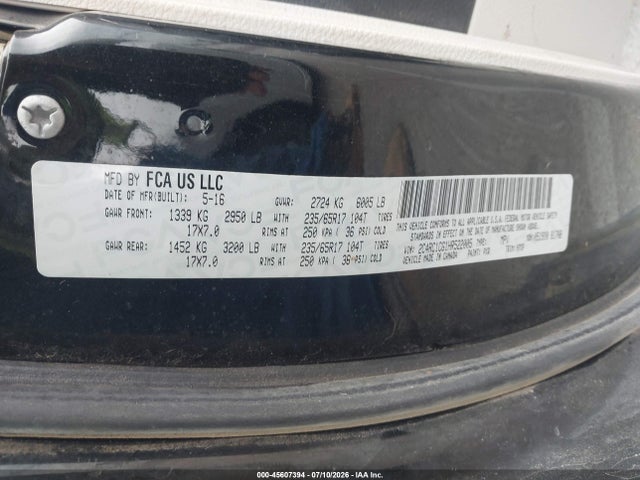 45607394 :رقم المزاد ، 2C4RC1CG1HR522005 vin ، 2017 Chrysler Pacifica Lx مزاد بيع