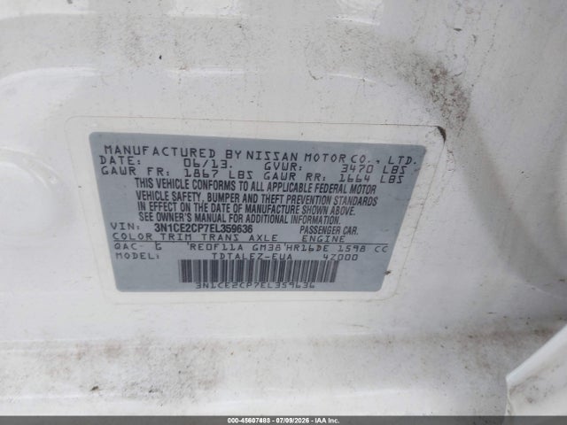 Продажа на аукционе авто 2014 Nissan Versa Note Sv, vin: 3N1CE2CP7EL359636, номер лота: 45607483