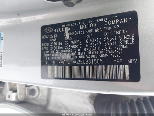 Aukcja sprzedaży 2014 Hyundai Tucson Se, vin: KM8JU3AG2EU831565, numer aukcji: 45607572