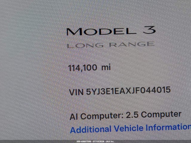 Tesla Model 3 Long Range/mid Range 2018 5YJ3E1EAXJF044015 Image 15