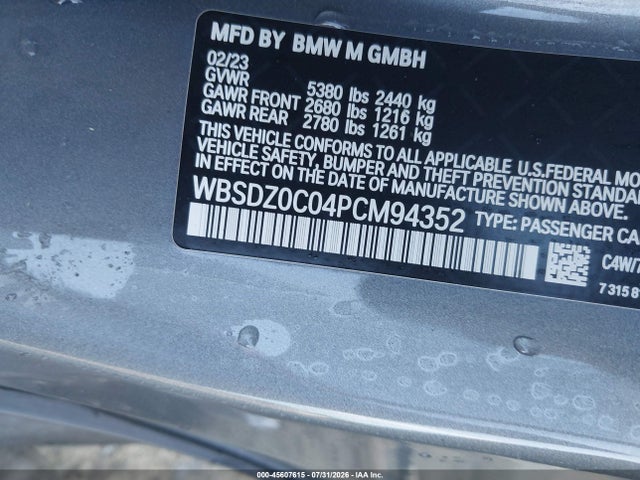 Aukcja sprzedaży 2023 Bmw M8 Cabriolet Competition, vin: WBSDZ0C04PCM94352, numer aukcji: 45607615