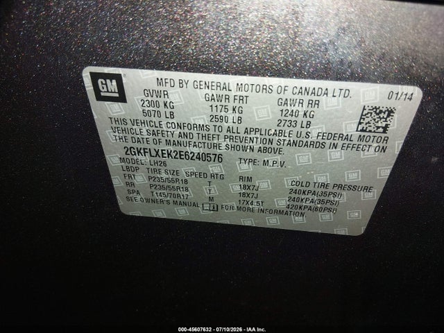 2GKFLXEK2E6240576 GMC Terrain Slt-1