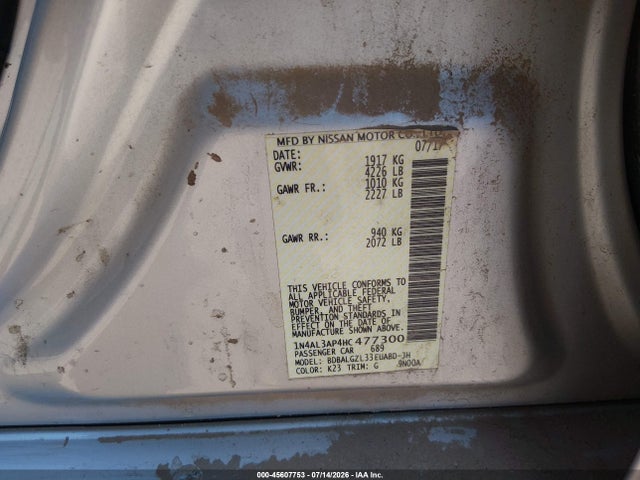 1N4AL3AP4HC477300 Nissan Altima 2.5 S