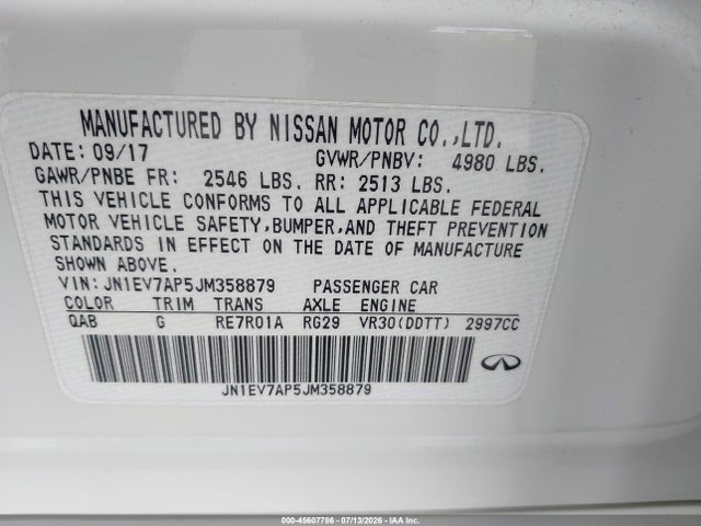 JN1EV7AP5JM358879 Infiniti Q50 3.0t Sport