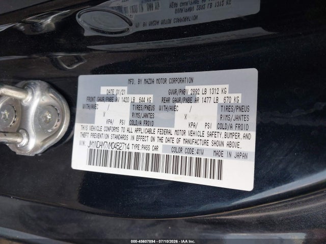 Aukcja sprzedaży 2021 Mazda Mx-5 Miata Rf Grand Touring, vin: JM1NDAM7XM0452714, numer aukcji: 45607894