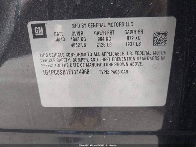 Chevrolet Cruze 1lt Auto 2014 1G1PC5SB1E7114968 Image 9