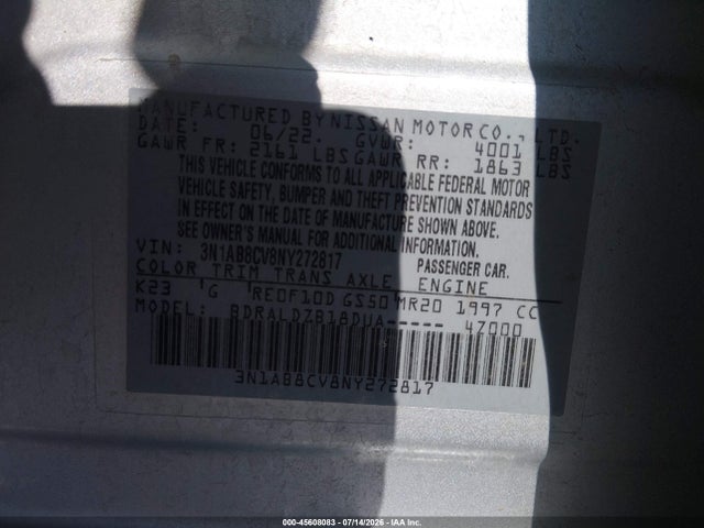 3N1AB8CV8NY272817 Nissan Sentra Sv Xtronic Cvt