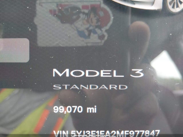 Продаж на аукціоні авто 2021 Tesla Model 3 Standard Range Plus Rear-wheel Drive, vin: 5YJ3E1EA2MF977847, номер лоту: 45608167