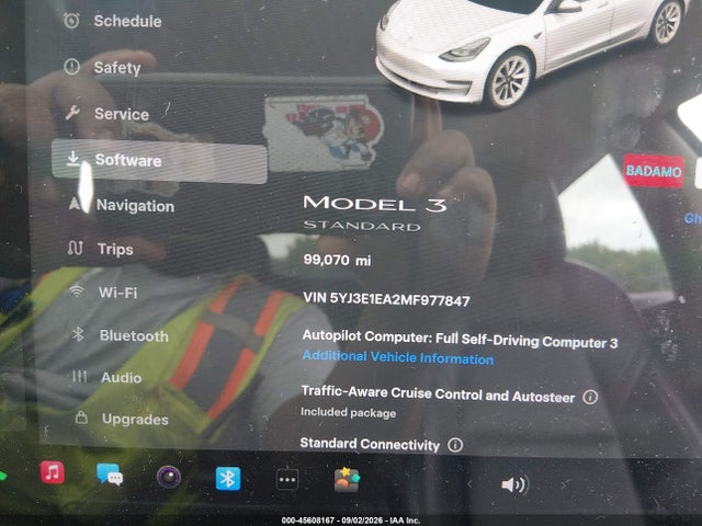 Продаж на аукціоні авто 2021 Tesla Model 3 Standard Range Plus Rear-wheel Drive, vin: 5YJ3E1EA2MF977847, номер лоту: 45608167