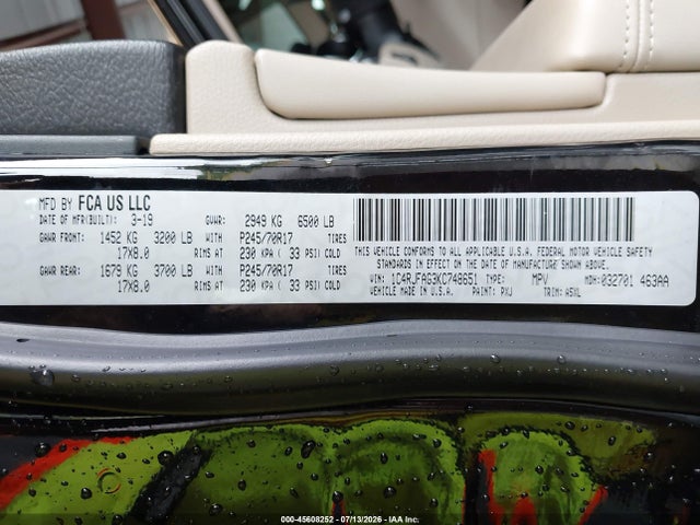 Продажа на аукционе авто 2019 Jeep Grand Cherokee Laredo E 4x4, vin: 1C4RJFAG3KC748651, номер лота: 45608252