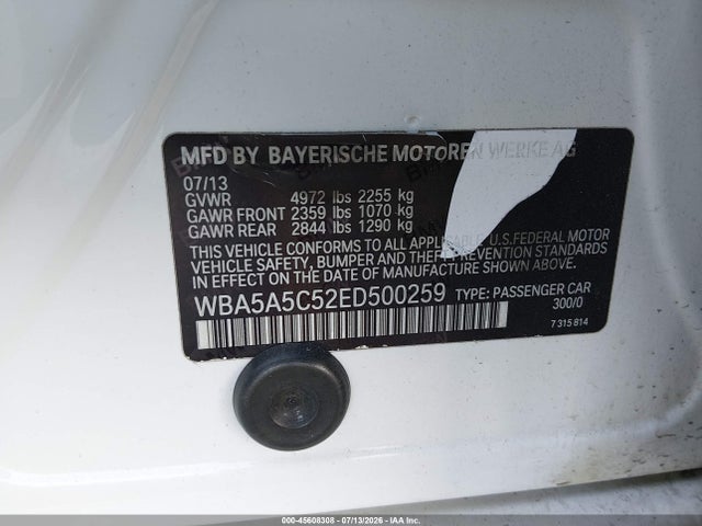 Продажа на аукционе авто 2014 Bmw 528i, vin: WBA5A5C52ED500259, номер лота: 45608308