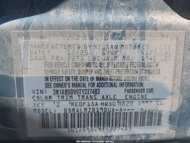 Nissan SENTRA SR 2026 3N1AB9DV9TY227483 Image 9