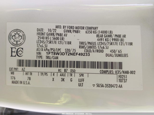Ford F-350 Platinum 2022 1FT8W3DT2NEF49233 Image 8