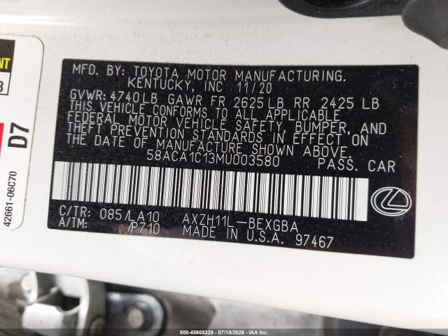 58ACA1C13MU003580 Lexus ES 300H