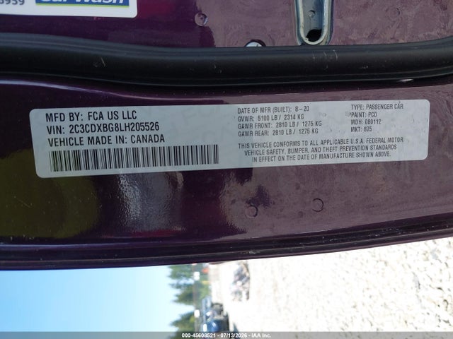 2C3CDXBG8LH205526 Dodge Charger Sxt Rwd