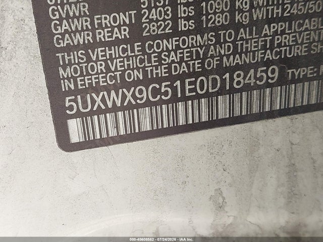 45608582 :رقم المزاد ، 5UXWX9C51E0D18459 vin ، 2014 Bmw X3 Xdrive28i مزاد بيع