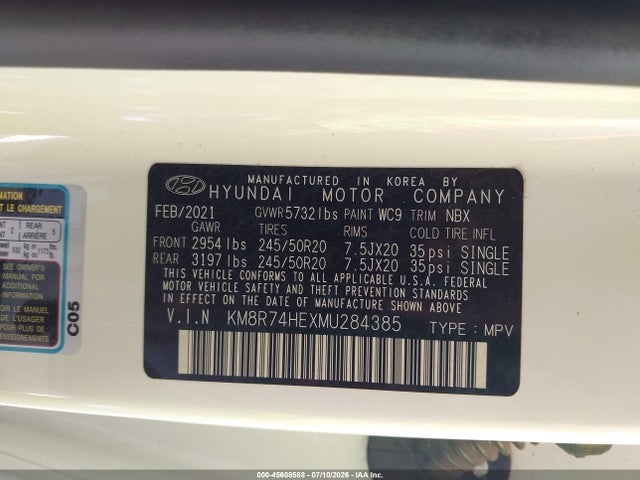 Hyundai Palisade Calligraphy 2021 KM8R74HEXMU284385 Image 9