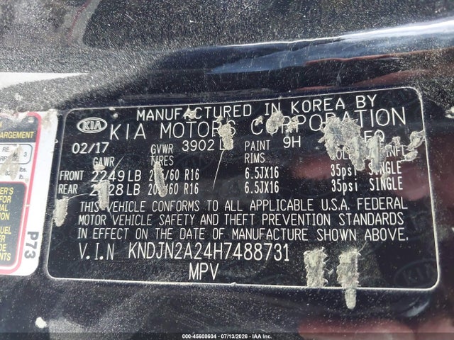 KIA Soul 2017 KNDJN2A24H7488731 Image 9