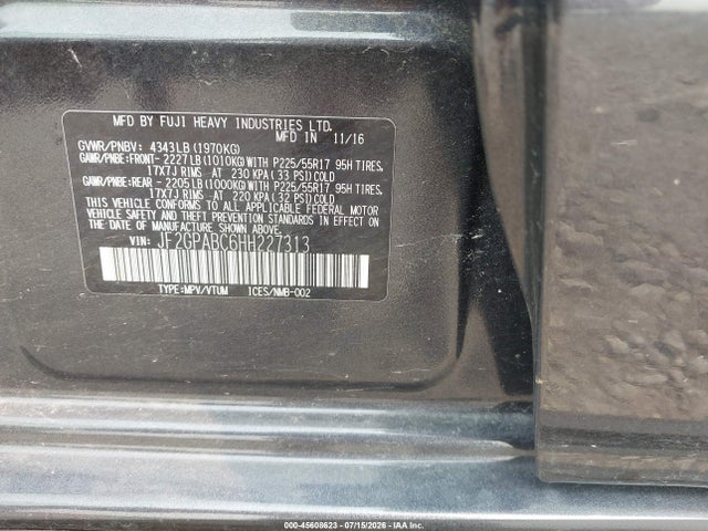 Subaru Crosstrek 2.0i Premium 2017 JF2GPABC6HH227313 Image 9