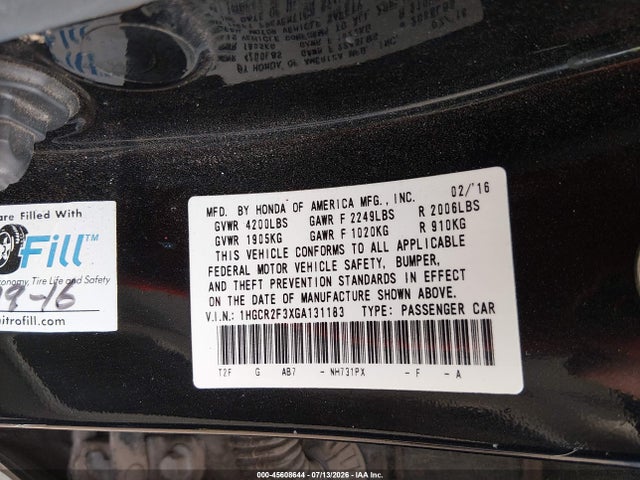 1HGCR2F3XGA131183 Honda ACCORD LX