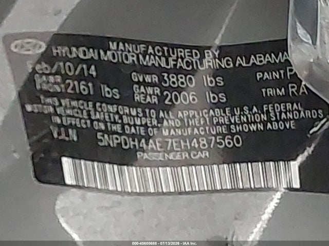 Hyundai Elantra Limited 2014 5NPDH4AE7EH487560 Image 9