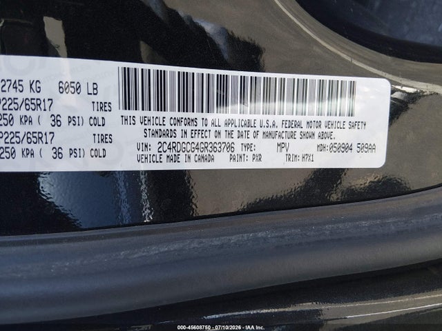 Dodge Grand Caravan Sxt 2016 2C4RDGCG4GR363706 Image 9