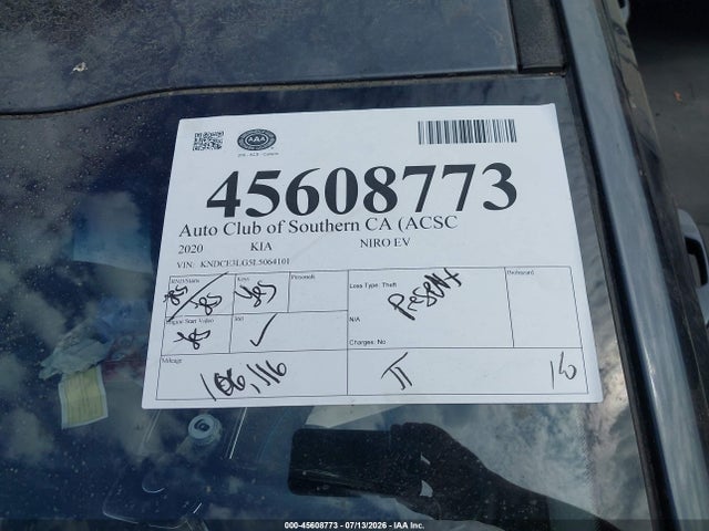 KNDCE3LG5L5064101 KIA Niro Ev Ex Premium