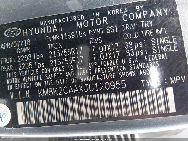 Hyundai Kona Sel 2018 KM8K2CAAXJU120955 Image 9