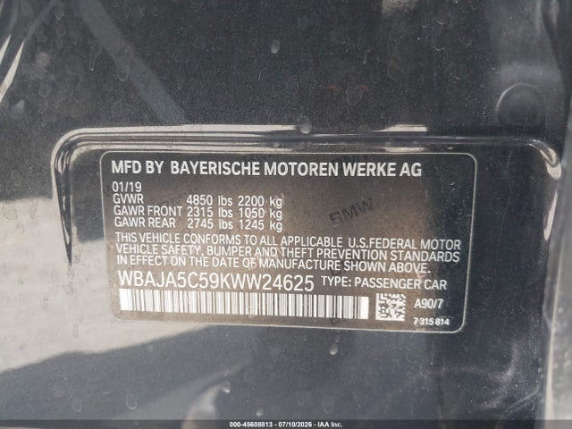 WBAJA5C59KWW24625 BMW 530I
