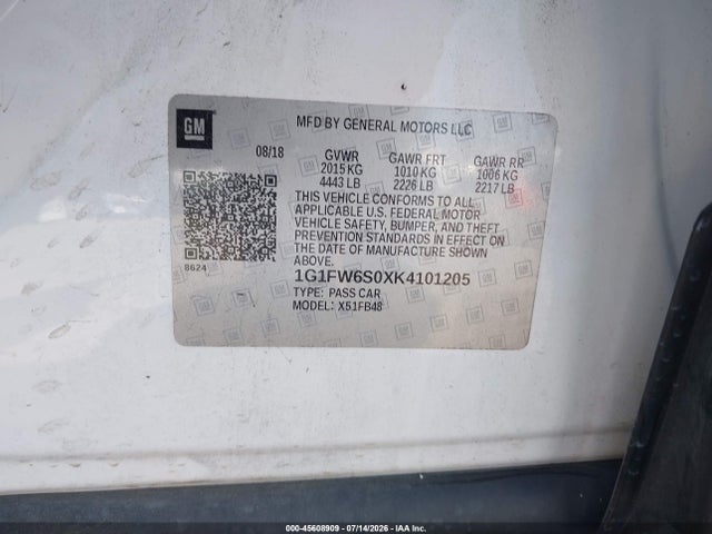 Chevrolet BOLT EV LT 2019 1G1FW6S0XK4101205 Image 9
