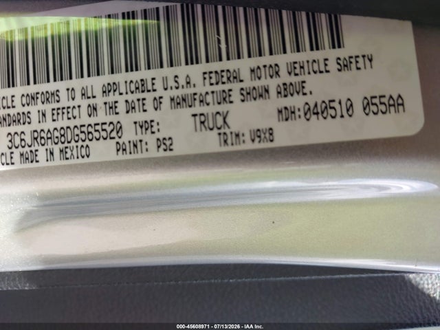 Aukcja sprzedaży 2013 Ram 1500 Tradesman, vin: 3C6JR6AG8DG565520, numer aukcji: 45608971