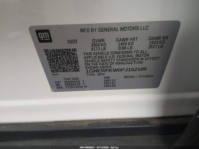 Auction sale of the 2023 Chevrolet Traverse Fwd Ls, vin: 1GNERFKW0PJ152100, lot number: 45609021