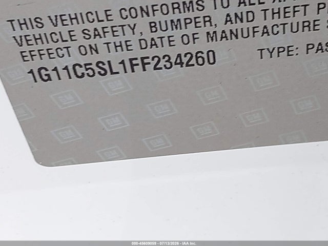 Chevrolet MALIBU 1LT 2015 1G11C5SL1FF234260 Image 9