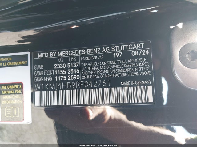 W1KMJ4HB9RF042761 Mercedes-Benz Cle 300 4matic
