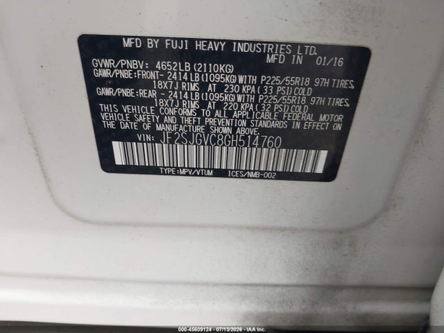 Subaru Forester 2.0xt Touring 2016 JF2SJGVC8GH514760 Image 9