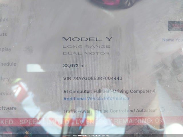 7SAYGDEE3RF004443 Tesla Model Y Long Range Dual Motor All-wheel Drive