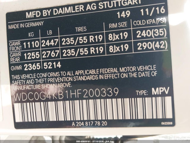 WDC0G4KB1HF200339 Mercedes-Benz Glc 300 4matic