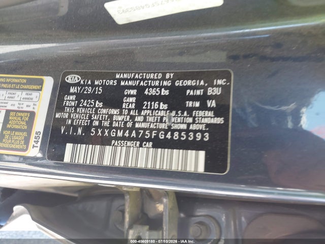 KIA Optima Lx 2015 5XXGM4A75FG485393 Image 9