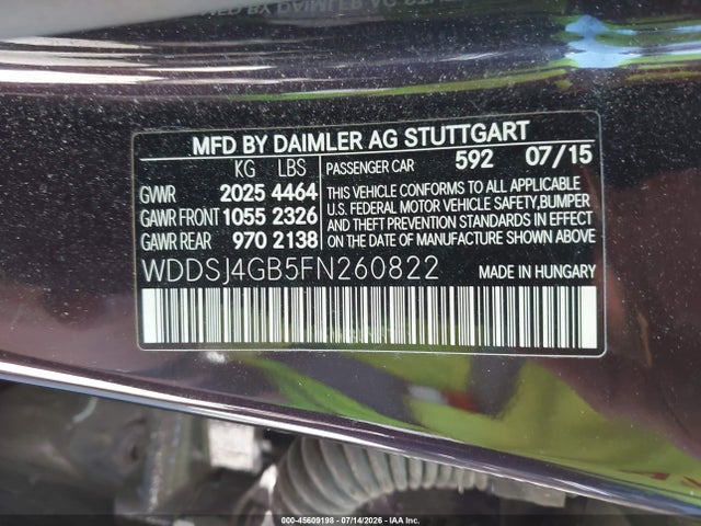 Продажа на аукционе авто 2015 Mercedes-benz Cla 250 4matic, vin: WDDSJ4GB5FN260822, номер лота: 45609198