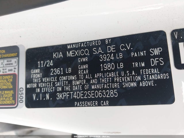 KIA K4 Lxs 2025 3KPFT4DE2SE063285 Image 9
