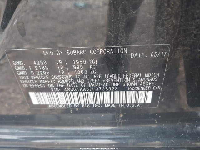 Subaru Impreza 2.0i 2017 4S3GTAA67H3738323 Image 9